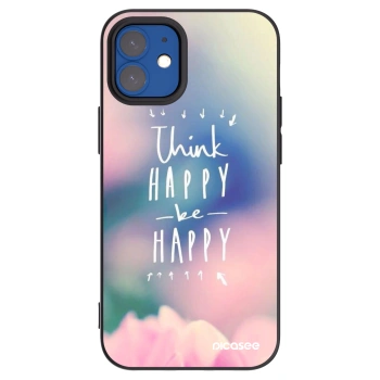Picasee Apple iPhone 12 mini Hülle - Schwarzes Silikon - Denke positiv!