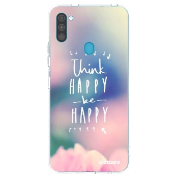 Picasee Samsung Galaxy M11 Hülle - Transparentes Silikon - Denke positiv!