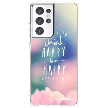 Picasee Samsung Galaxy S21 Ultra 5G G998B Hülle - Transparentes Silikon - Denke positiv!