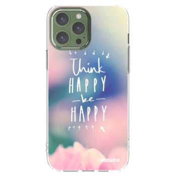 Picasee Apple iPhone 13 Pro Max Hülle - Transparentes Silikon - Denke positiv!