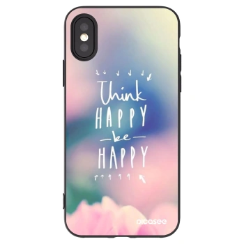Picasee Apple iPhone X/XS Hülle - Schwarzes Silikon - Denke positiv!