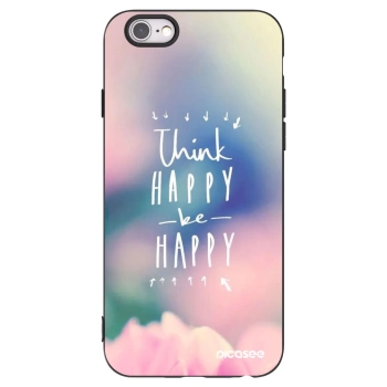 Picasee Apple iPhone 6/6S Hülle - Schwarzes Silikon - Denke positiv!