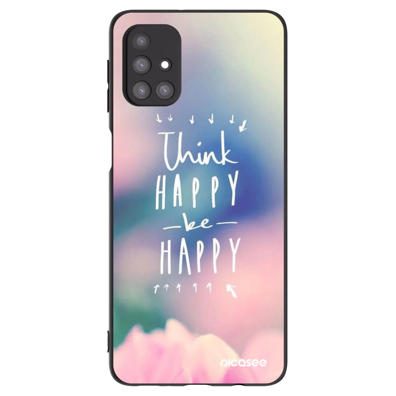 Picasee Samsung Galaxy M31s Hülle - Schwarzes Silikon - Denke positiv!
