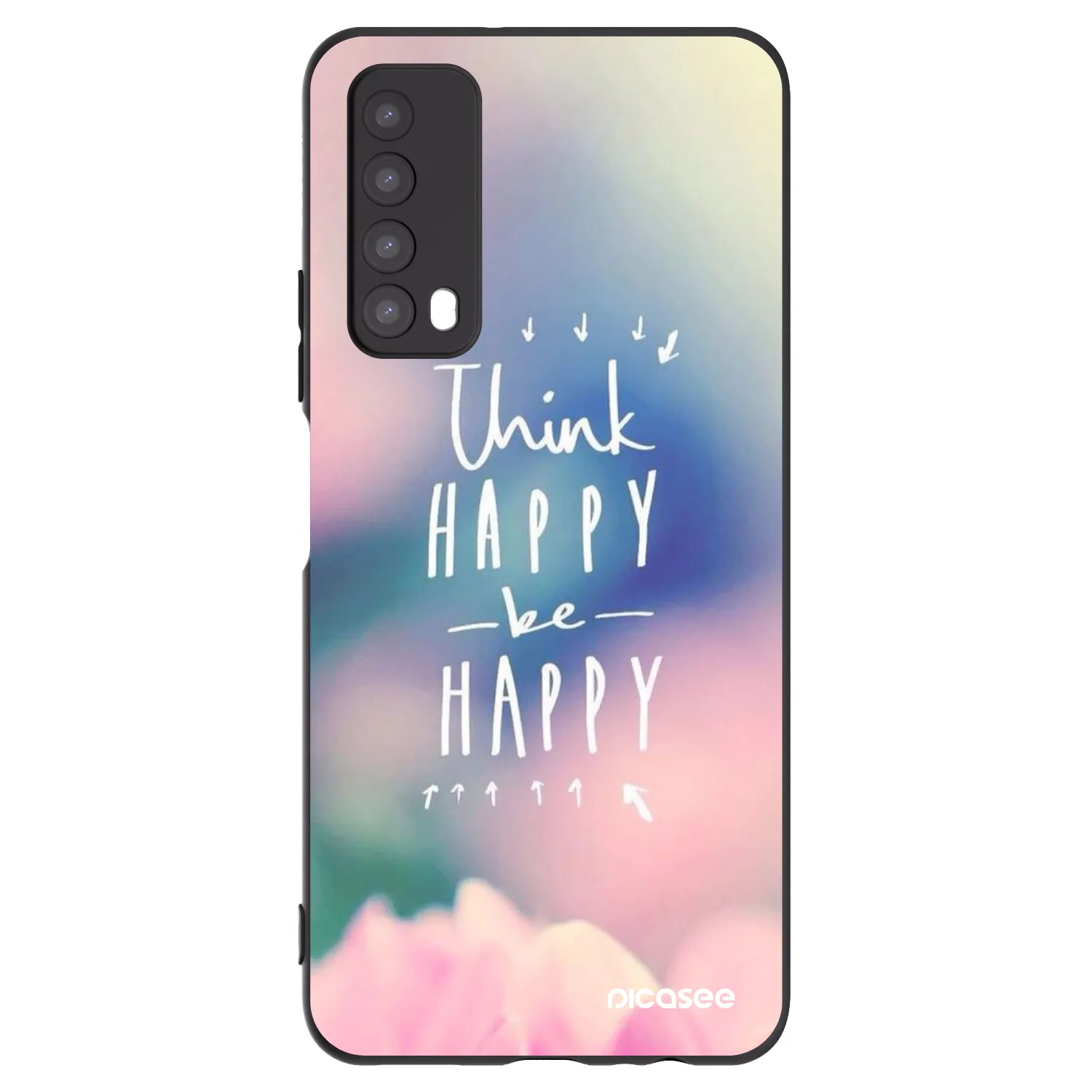 Picasee Huawei P Smart 2021 Hülle - Schwarzes Silikon - Denke positiv!