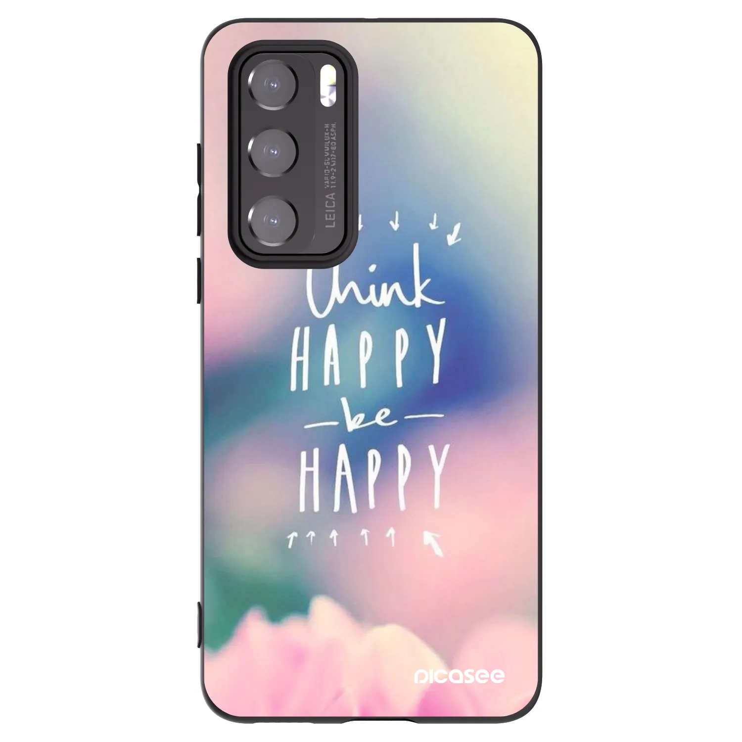 Picasee Huawei P40 Hülle - Schwarzes Silikon - Denke positiv!