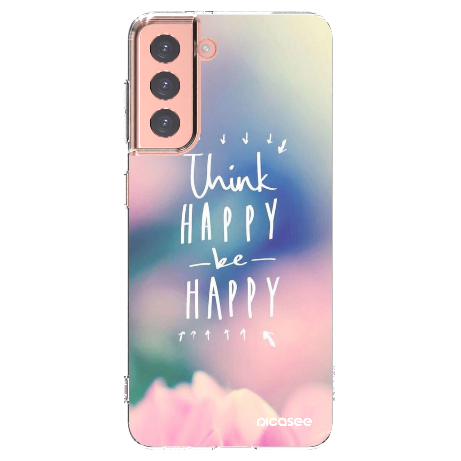 Picasee Samsung Galaxy S21 5G G991B Hülle - Transparentes Silikon - Denke positiv!