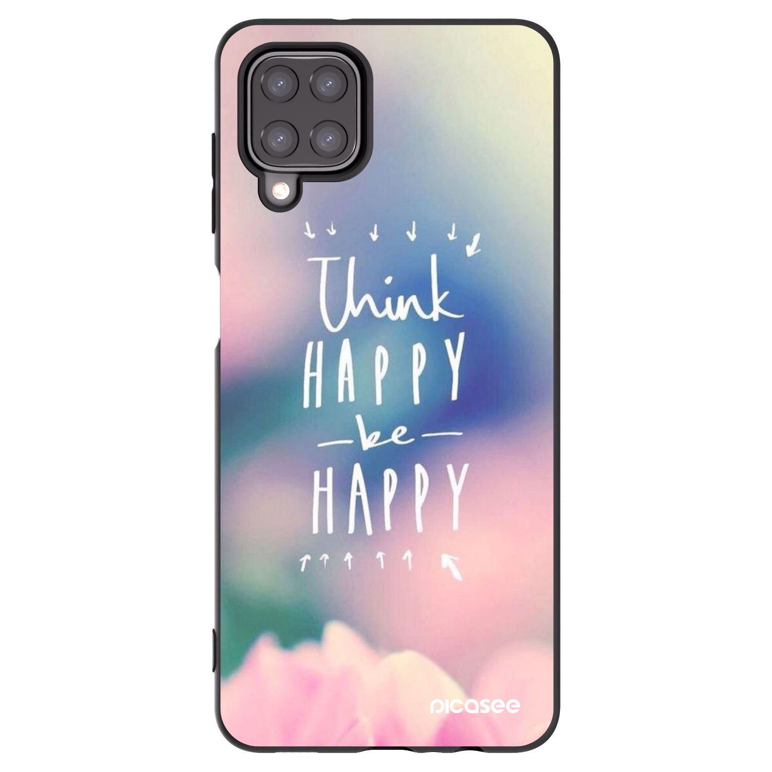 Picasee Samsung Galaxy A12 A125F Hülle - Schwarzes Silikon - Denke positiv!