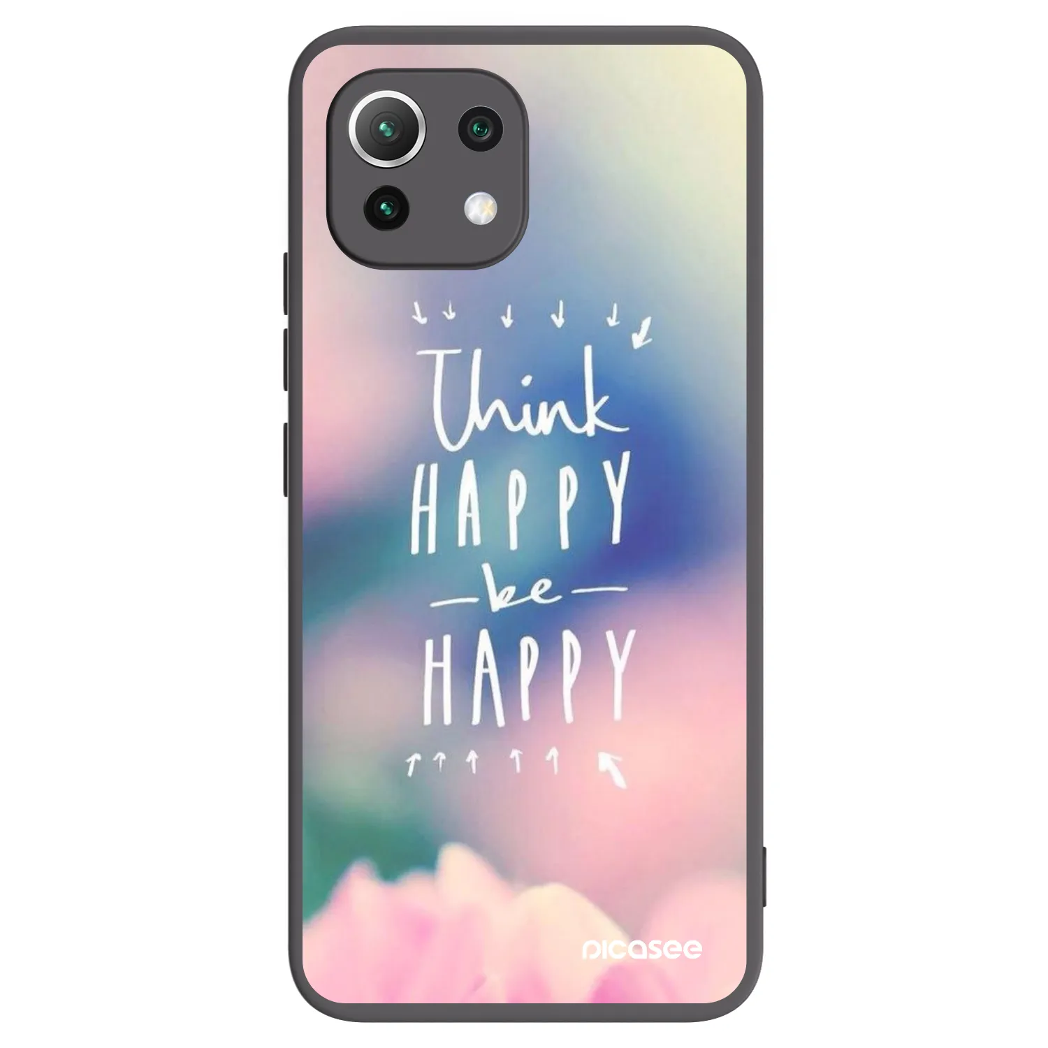 Picasee Xiaomi Mi 11 Lite Hülle - Schwarzes Silikon - Denke positiv!