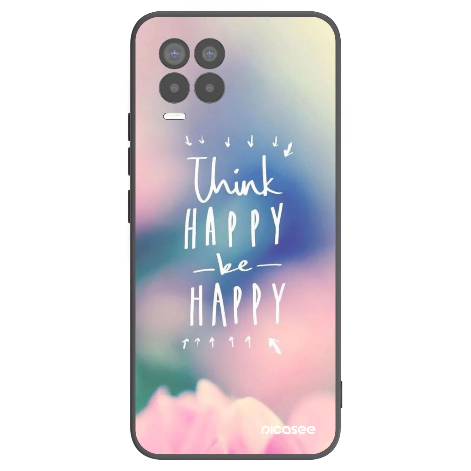 Picasee Realme 8 4G Hülle - Schwarzes Silikon - Denke positiv!
