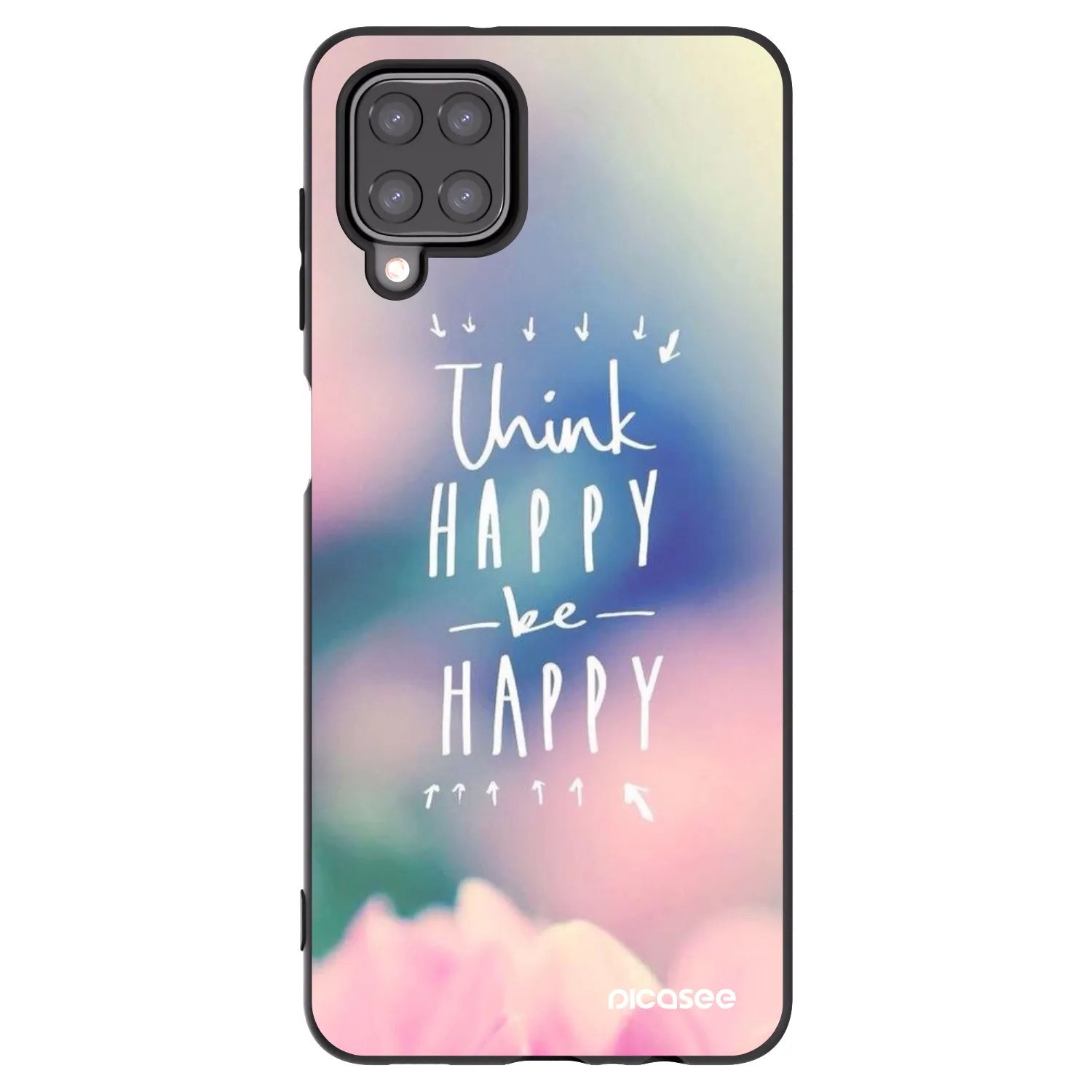 Picasee Samsung Galaxy M12 M127F Hülle - Schwarzes Silikon - Denke positiv!