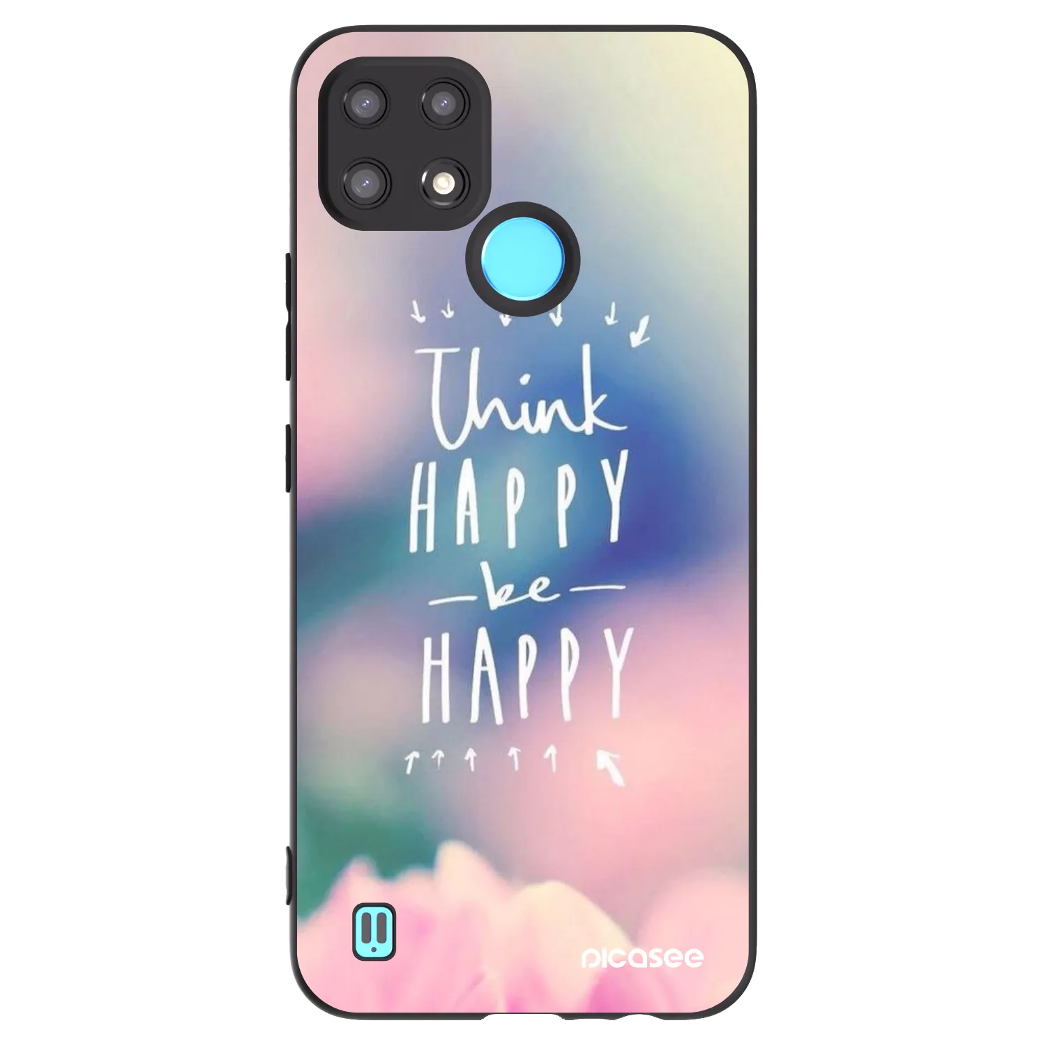Picasee Realme C21 Hülle - Schwarzes Silikon - Denke positiv!