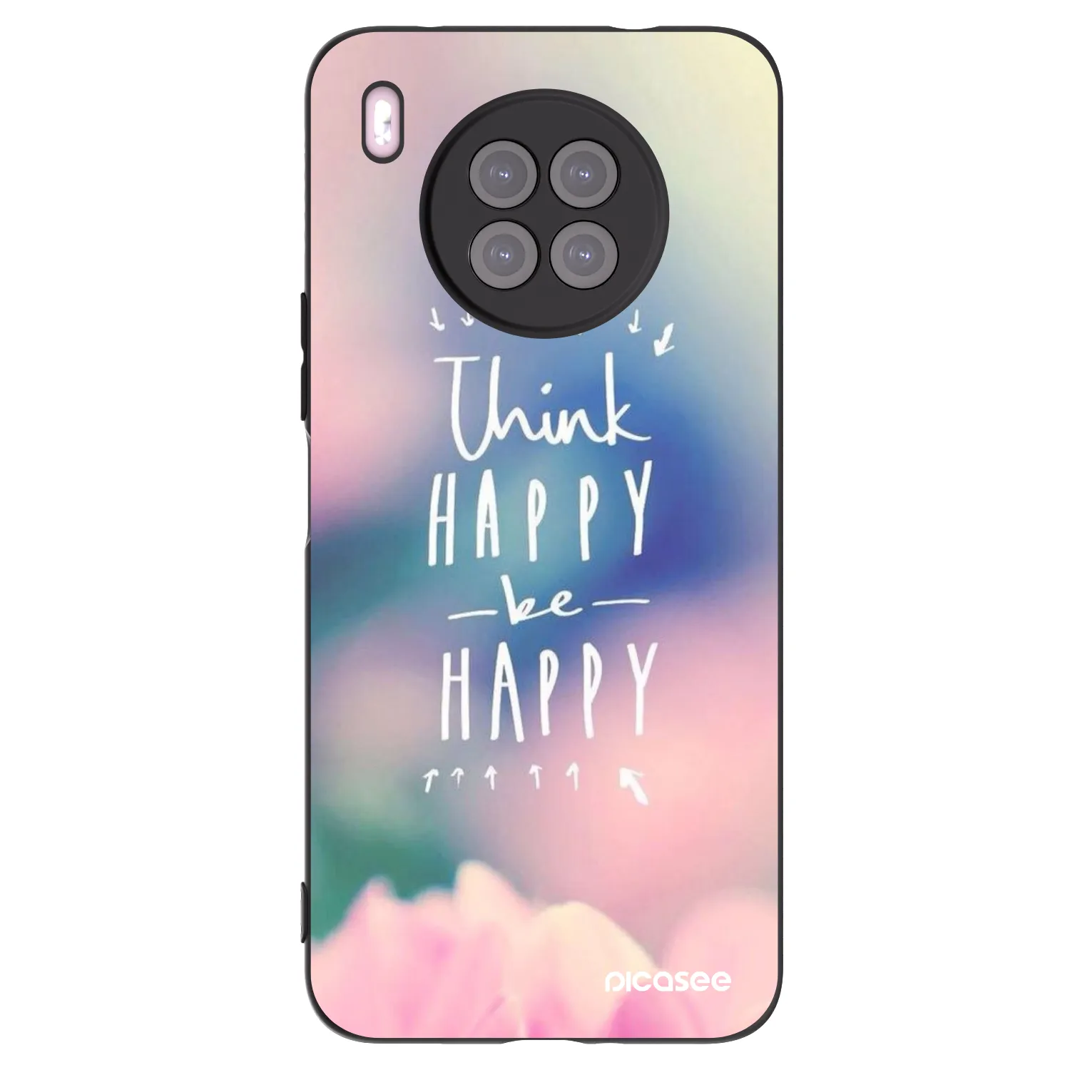 Picasee Huawei Nova 8i Hülle - Schwarzes Silikon - Denke positiv!