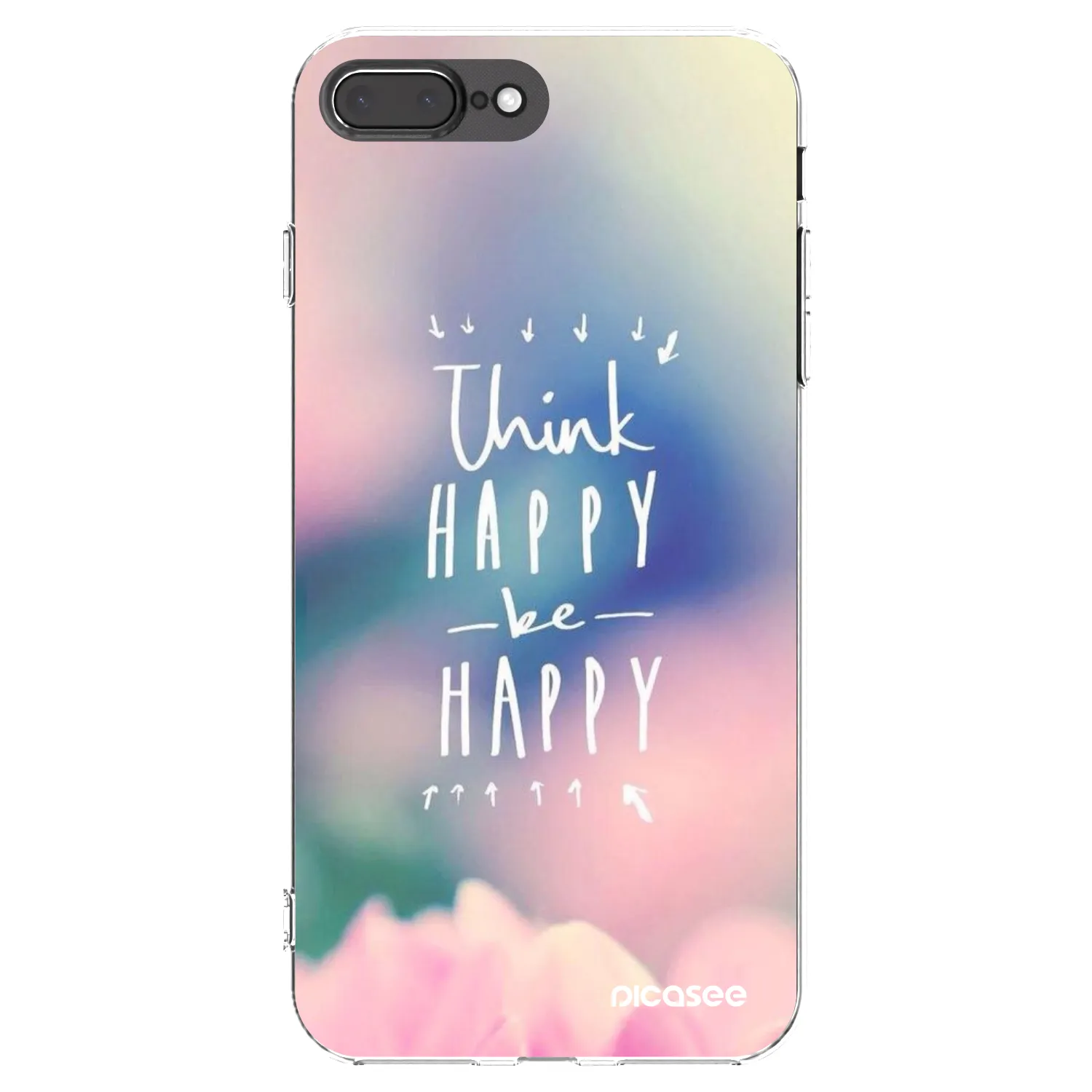 Picasee Apple iPhone 7 Plus Hülle - Transparentes Silikon - Denke positiv!