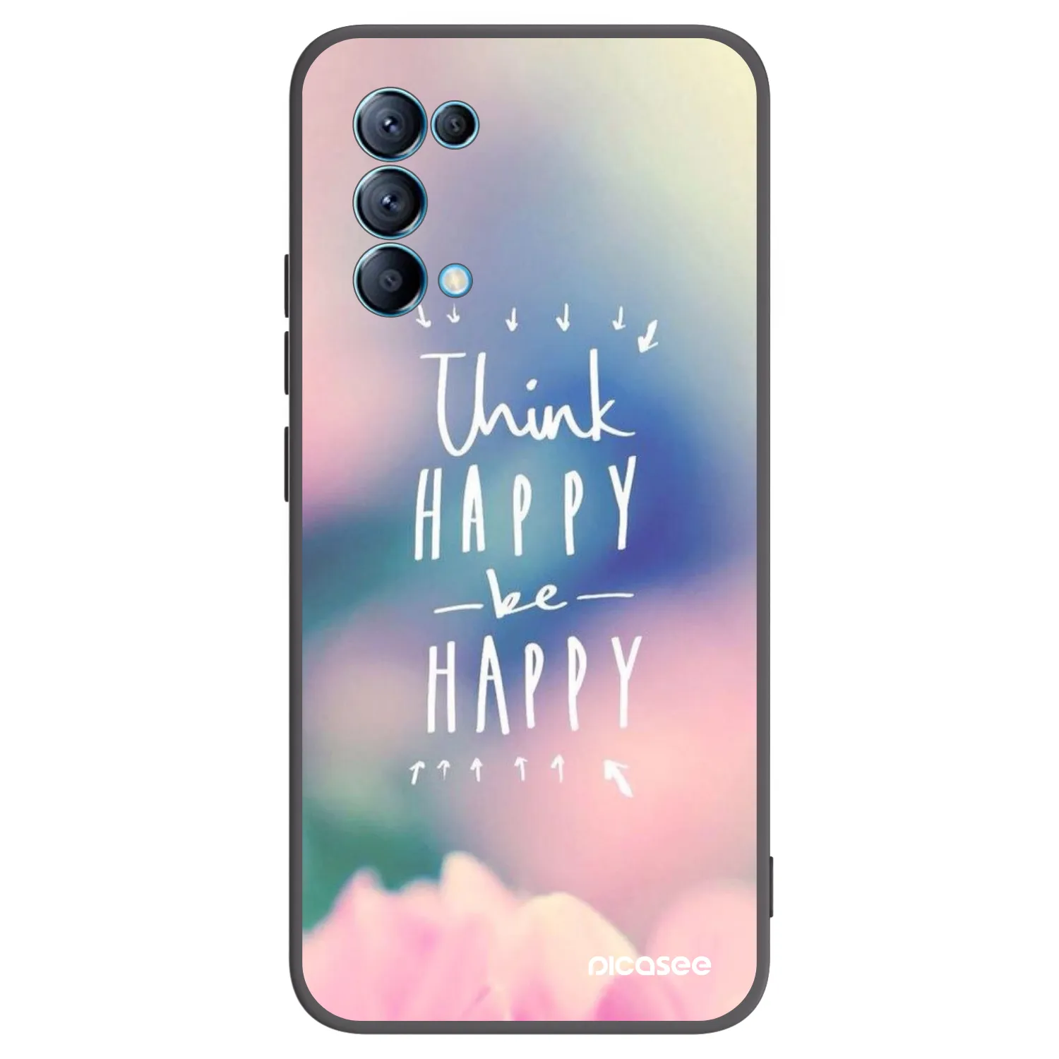 Picasee OPPO Reno 5 5G Hülle - Schwarzes Silikon - Denke positiv!