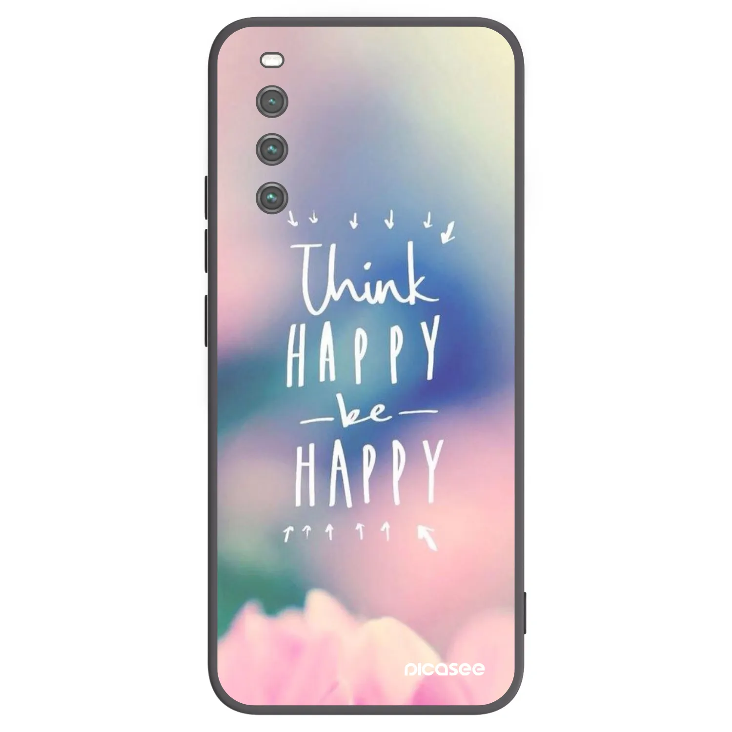 Picasee Sony Xperia 10 IV 5G Hülle - Schwarzes Silikon - Denke positiv!