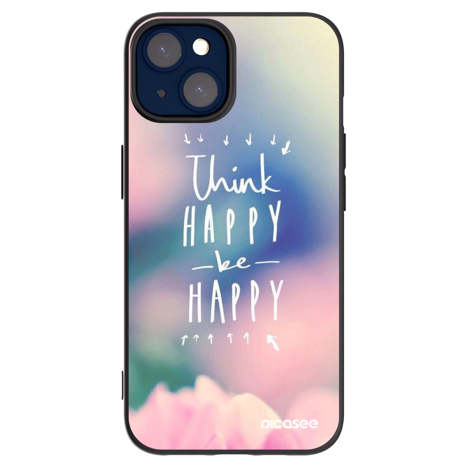 Picasee Apple iPhone 14 Hülle - Schwarzes Silikon - Denke positiv!