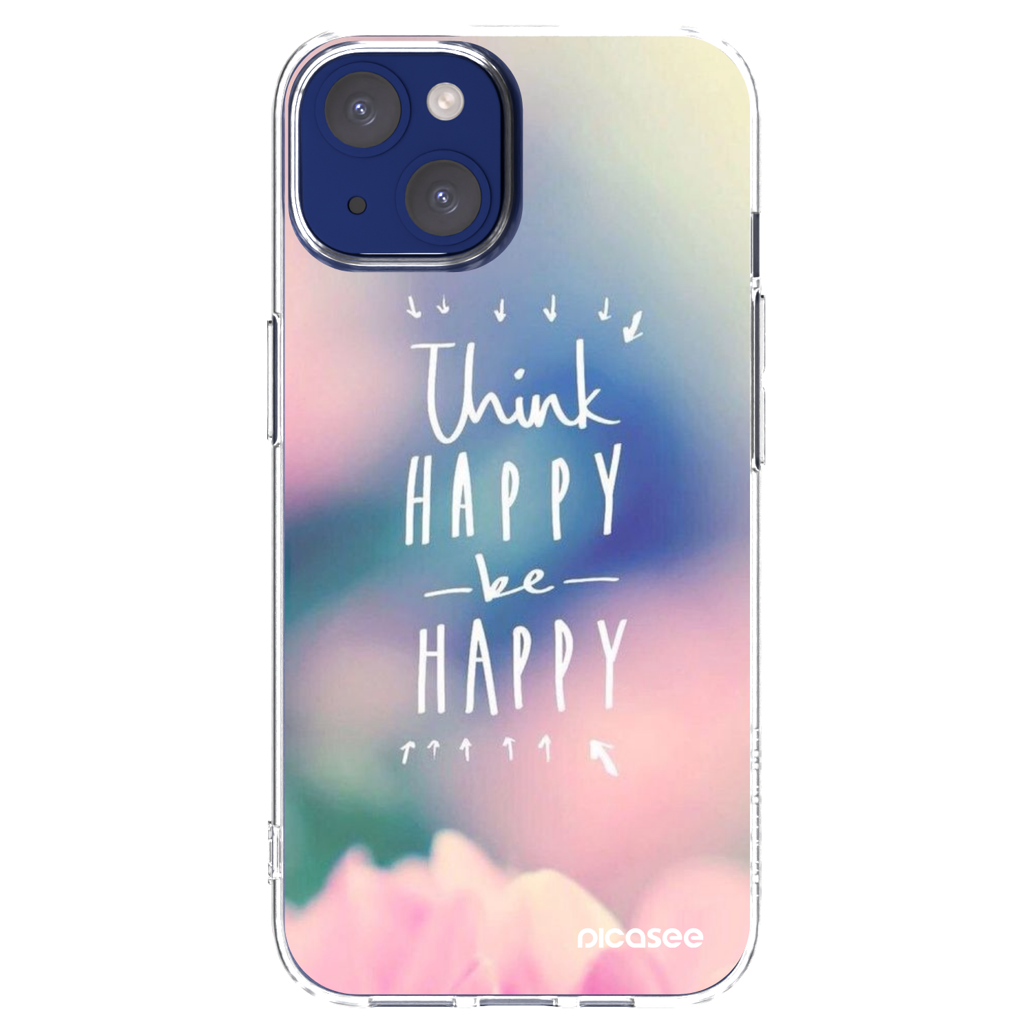 Picasee Apple iPhone 14 Hülle - Transparentes Silikon - Denke positiv!