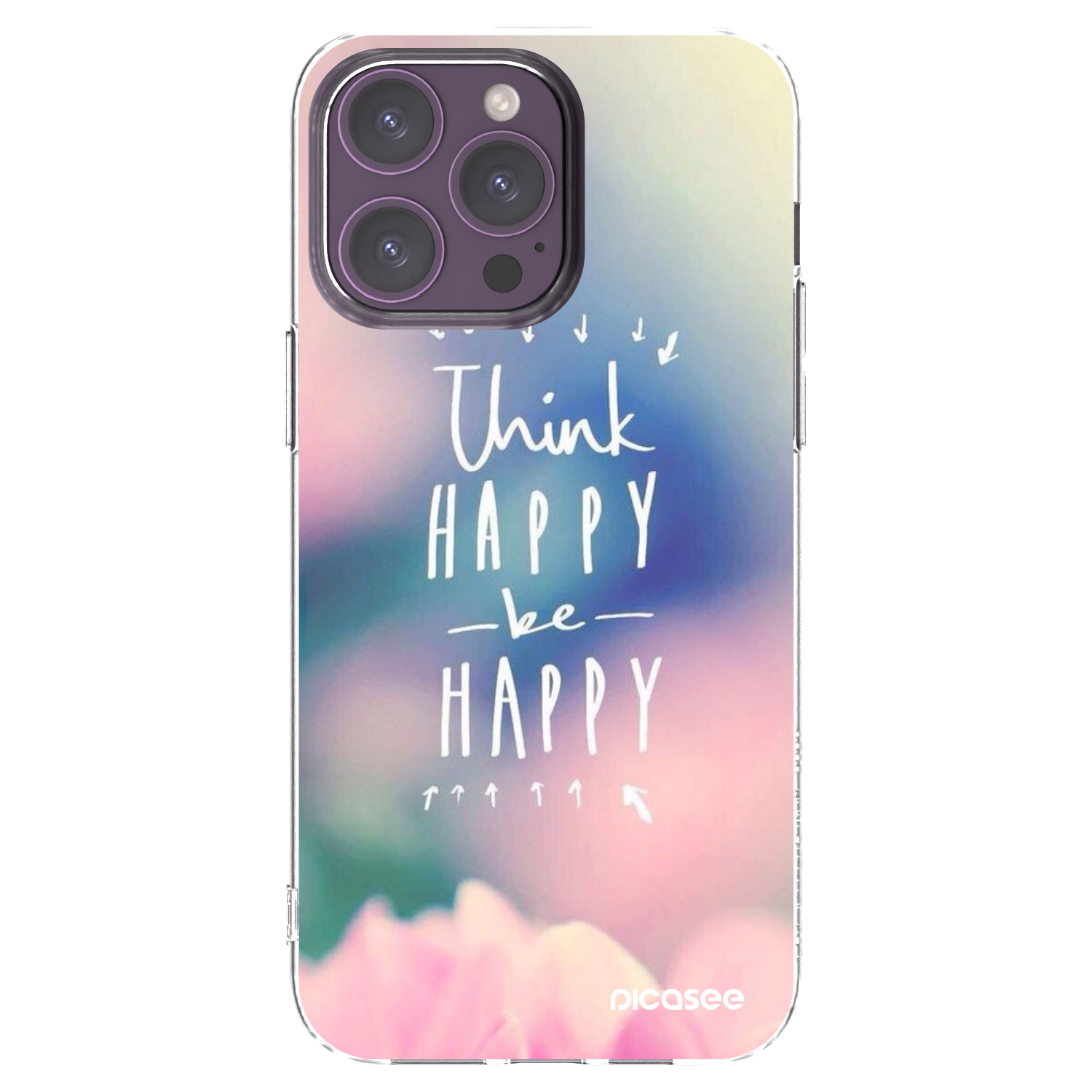 Picasee Apple iPhone 14 Pro Max Hülle - Transparentes Silikon - Denke positiv!