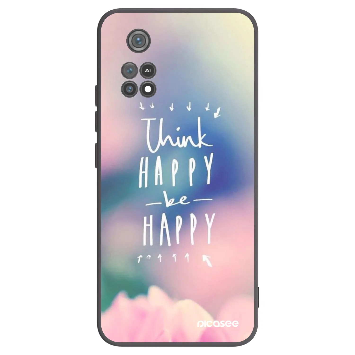 Picasee Xiaomi Poco M4 Pro Hülle - Schwarzes Silikon - Denke positiv!