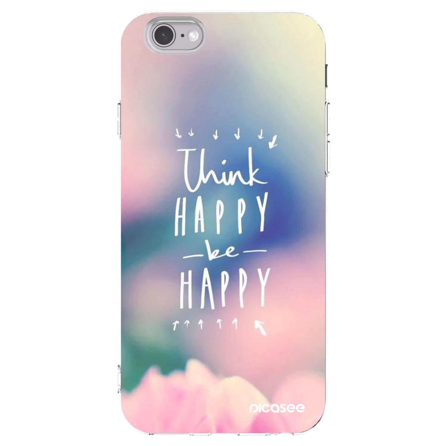 Picasee Apple iPhone 6/6S Hülle - Transparentes Silikon - Denke positiv!