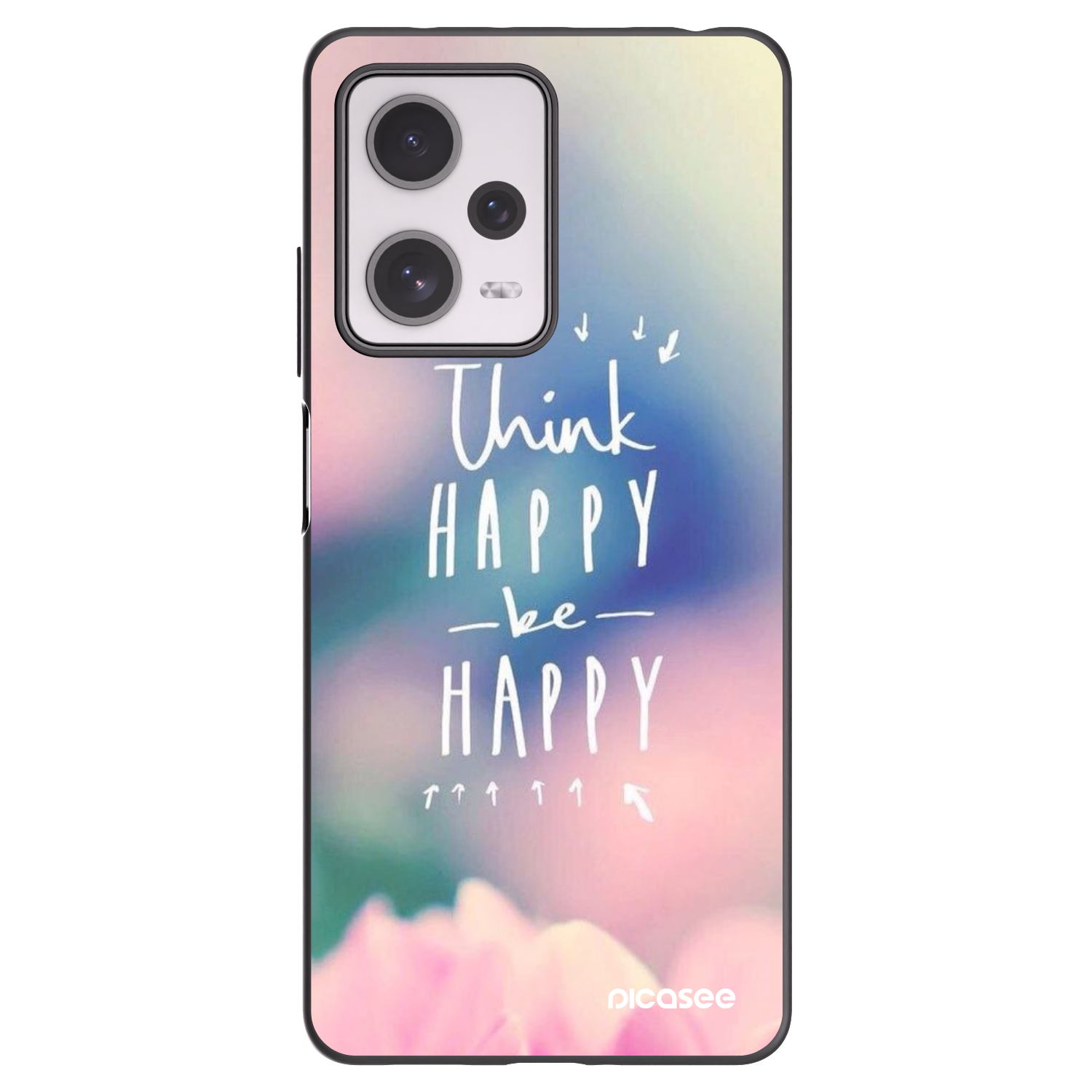 Picasee Xiaomi Redmi Note 12 Pro+ 5G Hülle - Schwarzes Silikon - Denke positiv!