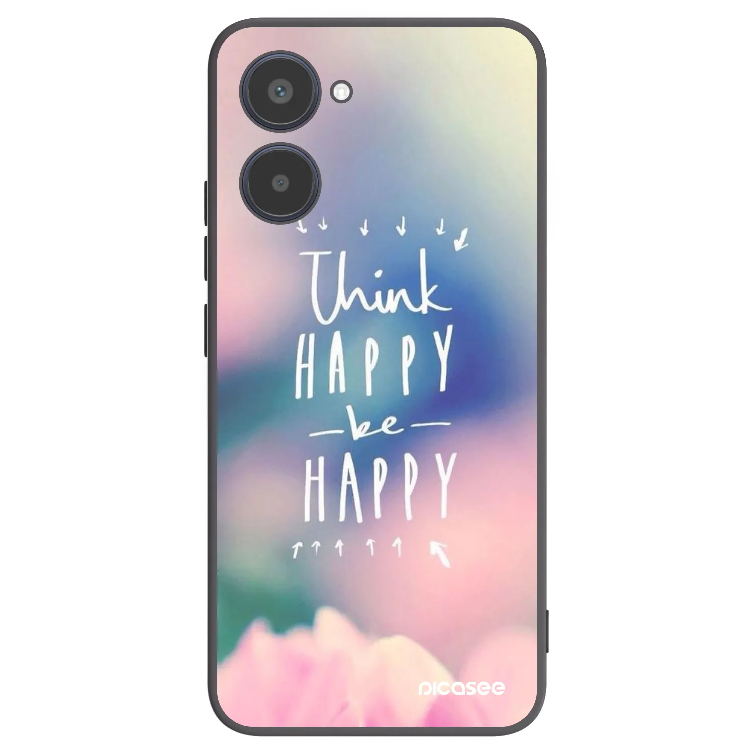 Picasee Realme 10 4G Hülle - Schwarzes Silikon - Denke positiv!