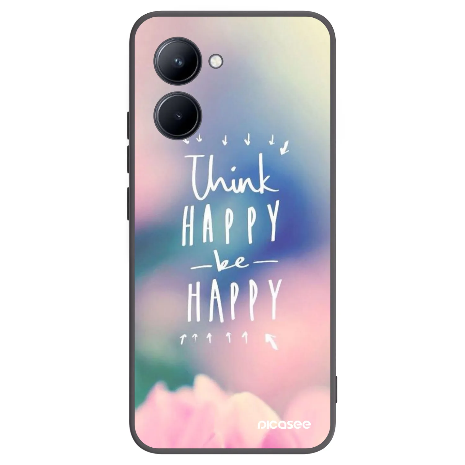 Picasee Realme C33 (2023) Hülle - Schwarzes Silikon - Denke positiv!