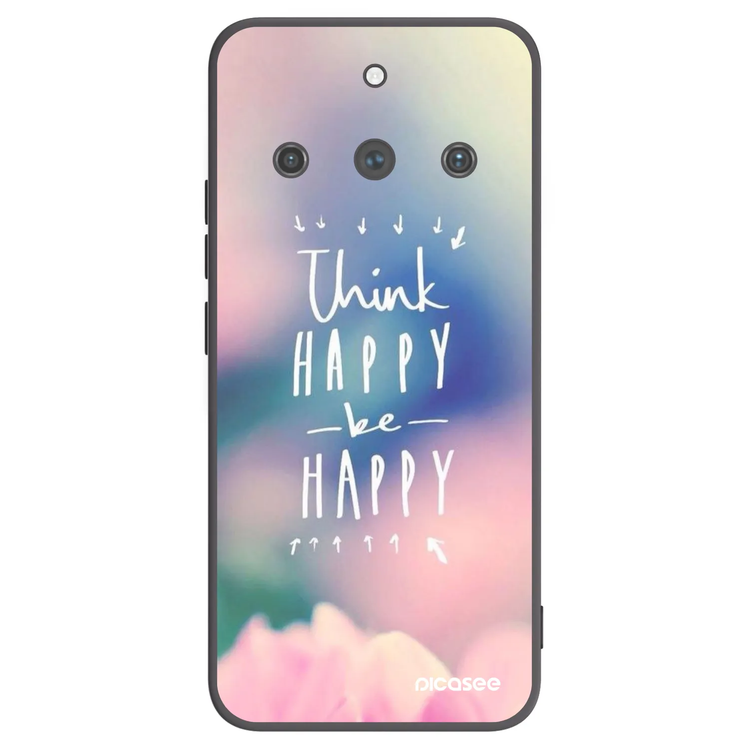 Picasee Realme 11 Pro+ Hülle - Schwarzes Silikon - Denke positiv!