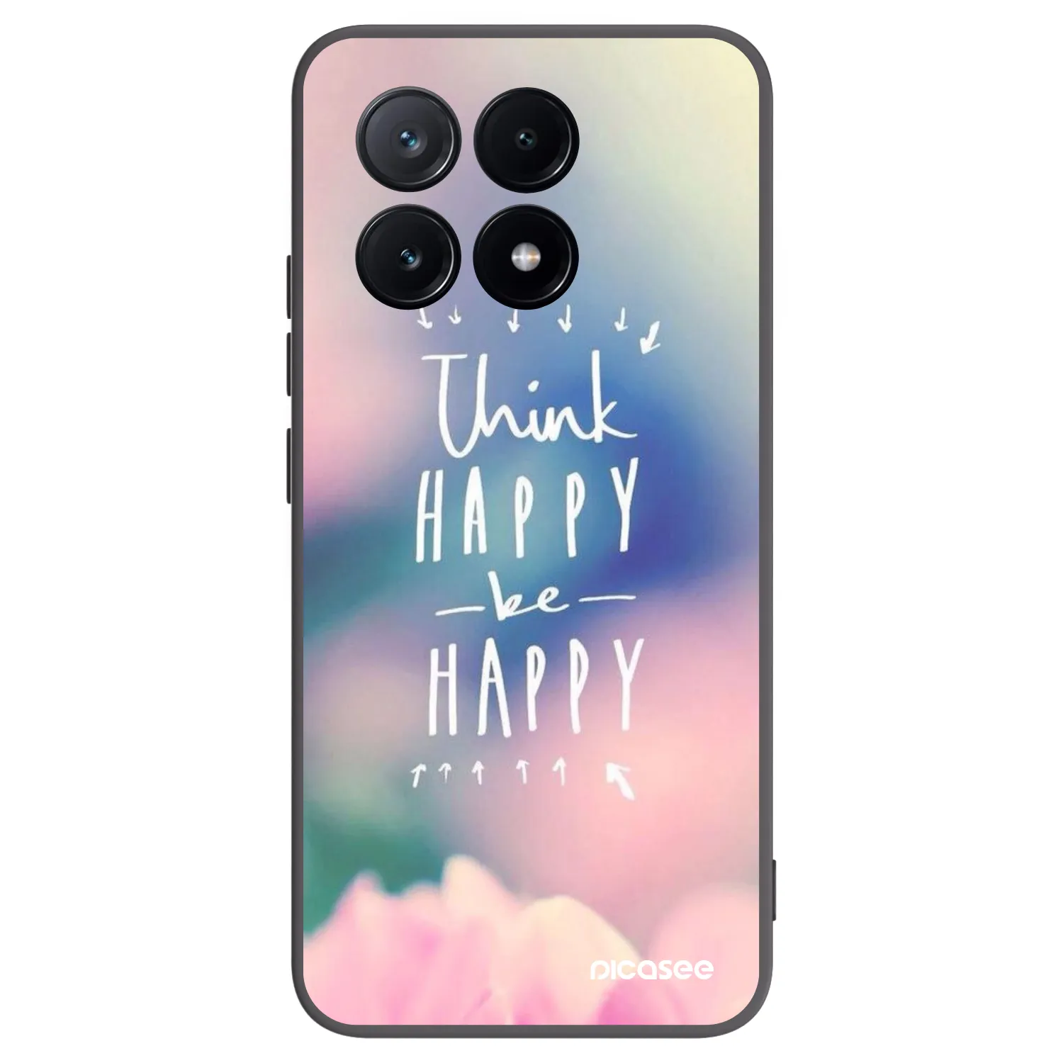 Picasee Xiaomi Poco X6 Pro Hülle - Schwarzes Silikon - Denke positiv!