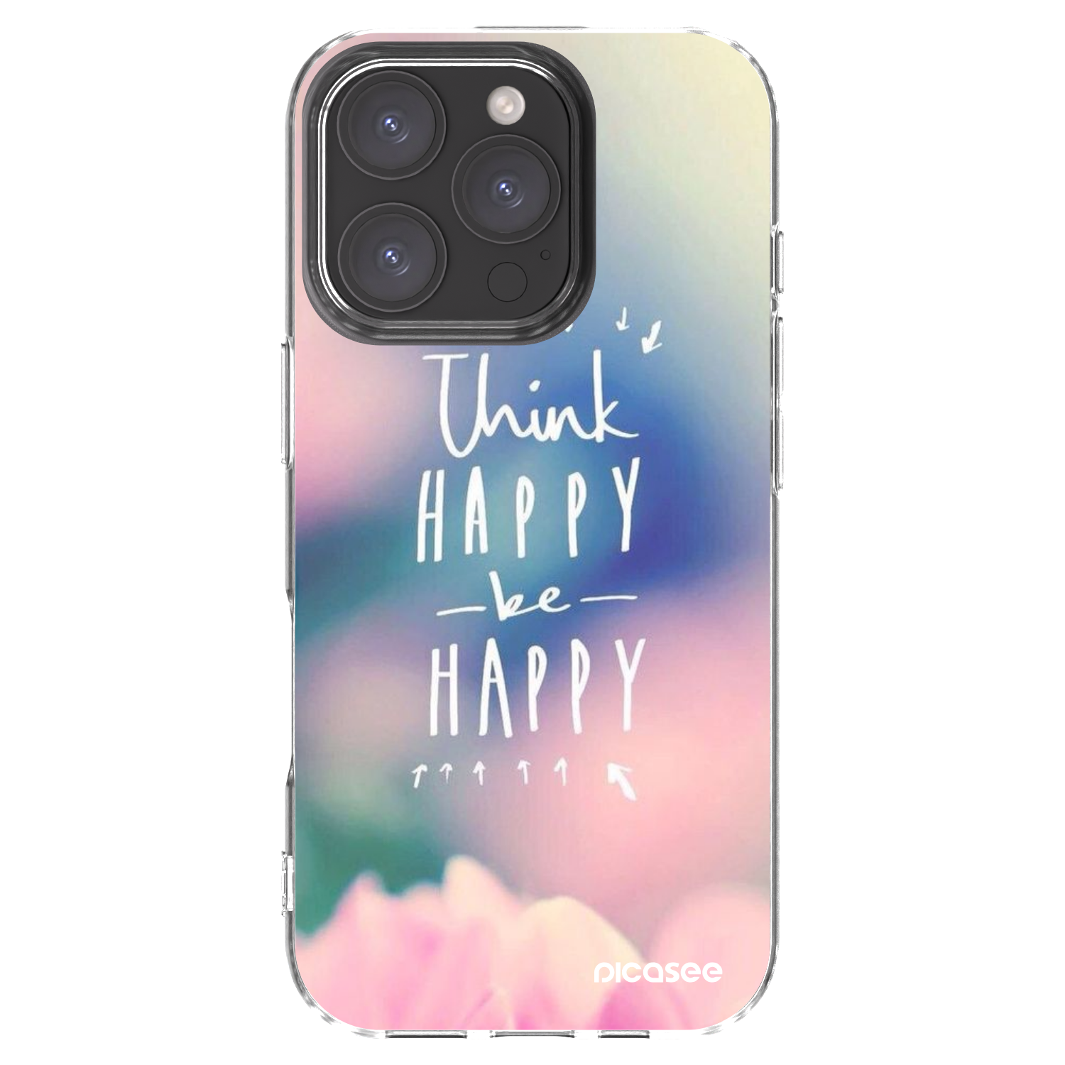 Picasee Apple iPhone 16 Pro Hülle - Transparentes Silikon - Denke positiv!