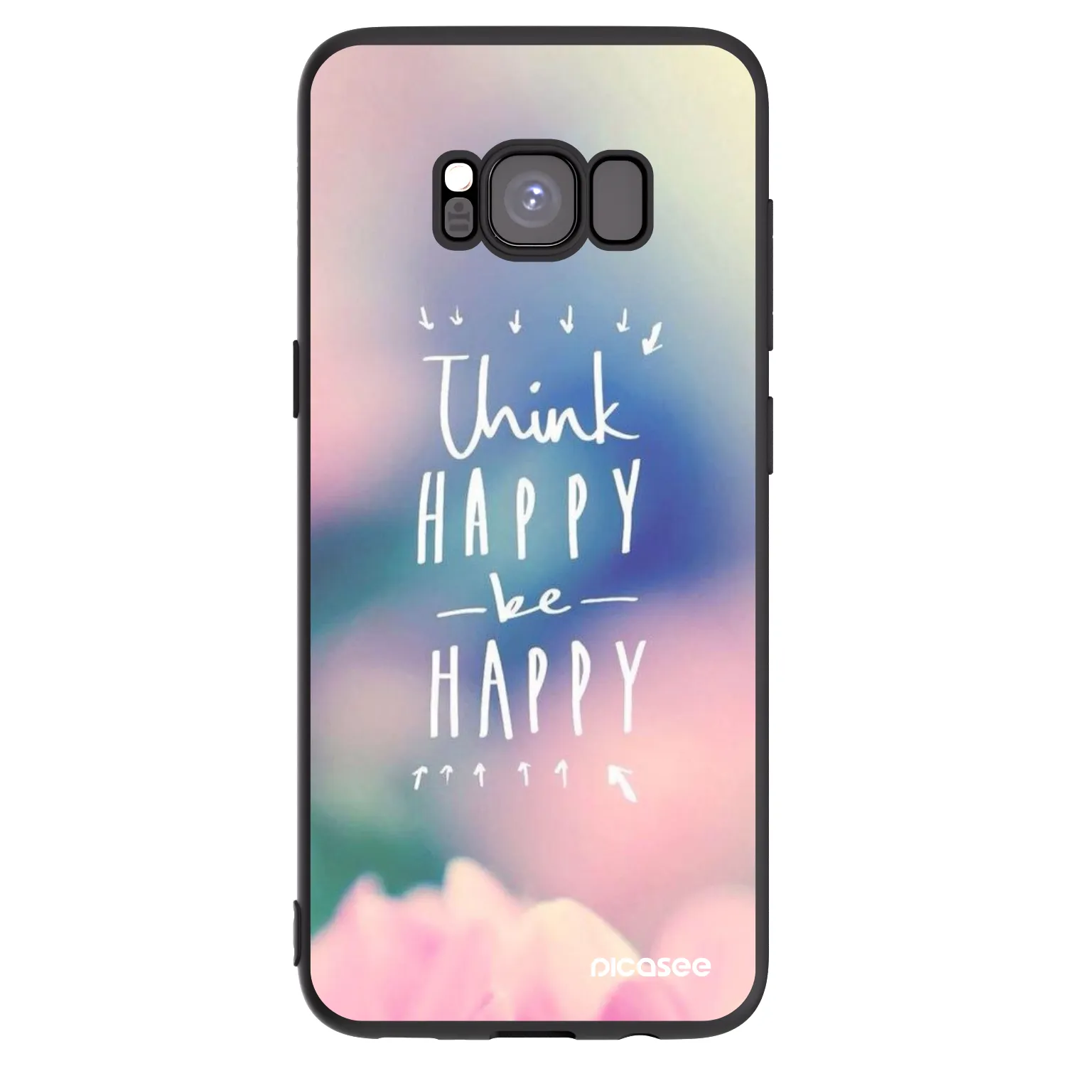 Picasee Samsung Galaxy S8 G950F Hülle - Schwarzes Silikon - Denke positiv!