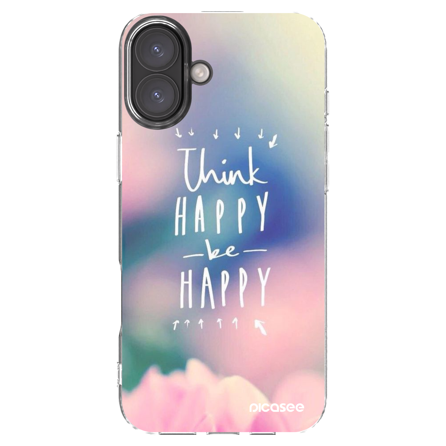 Picasee Apple iPhone 16 Plus Hülle - Transparentes Silikon - Denke positiv!