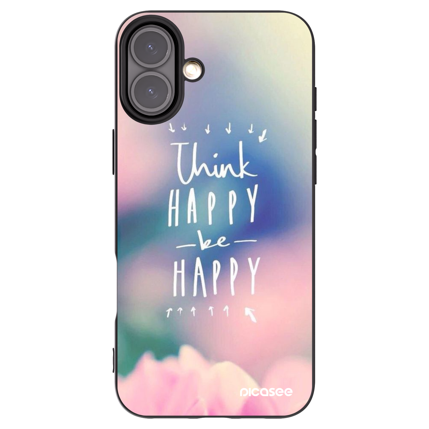Picasee Apple iPhone 16 Plus Hülle - Schwarzes Silikon - Denke positiv!