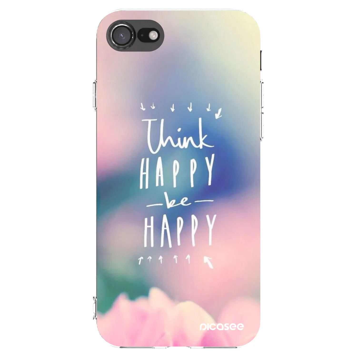 Picasee Apple iPhone 7 Hülle - Transparentes Silikon - Denke positiv!