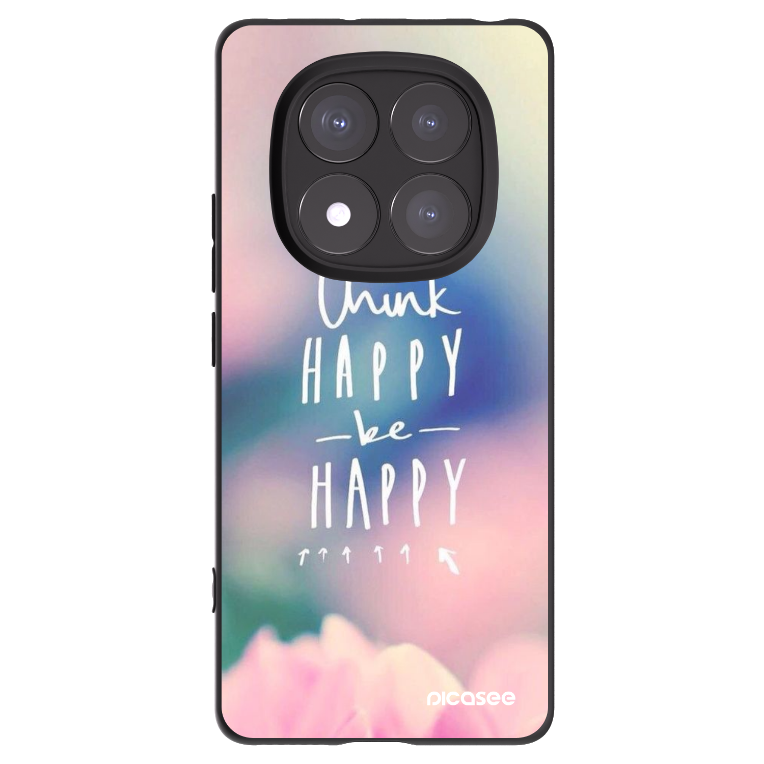Picasee Xiaomi Redmi Note 14 Pro+ 5G Hülle - Schwarzes Silikon - Denke positiv!