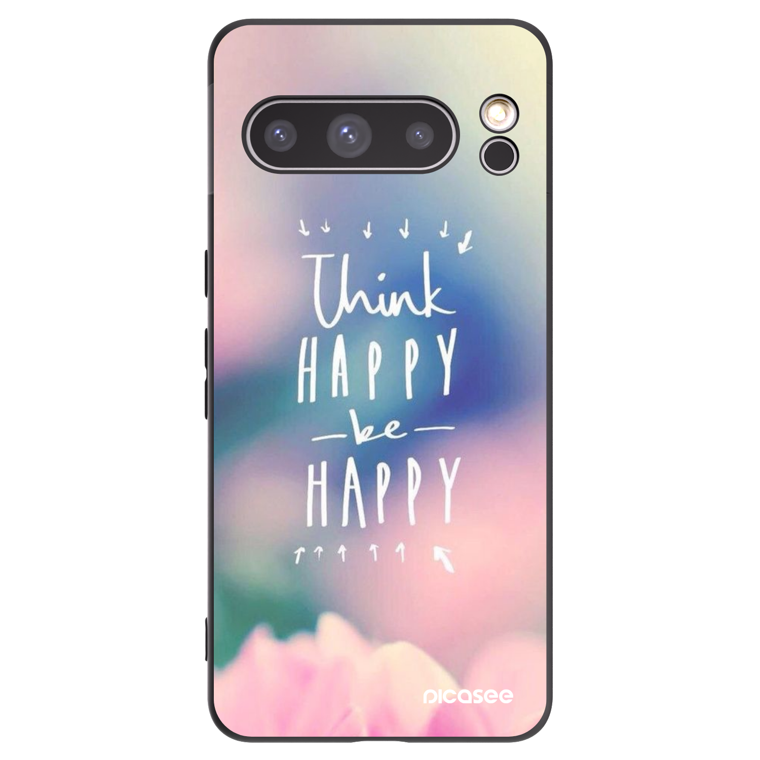 Picasee Google Pixel 8 Pro Hülle - Schwarzes Silikon - Denke positiv!