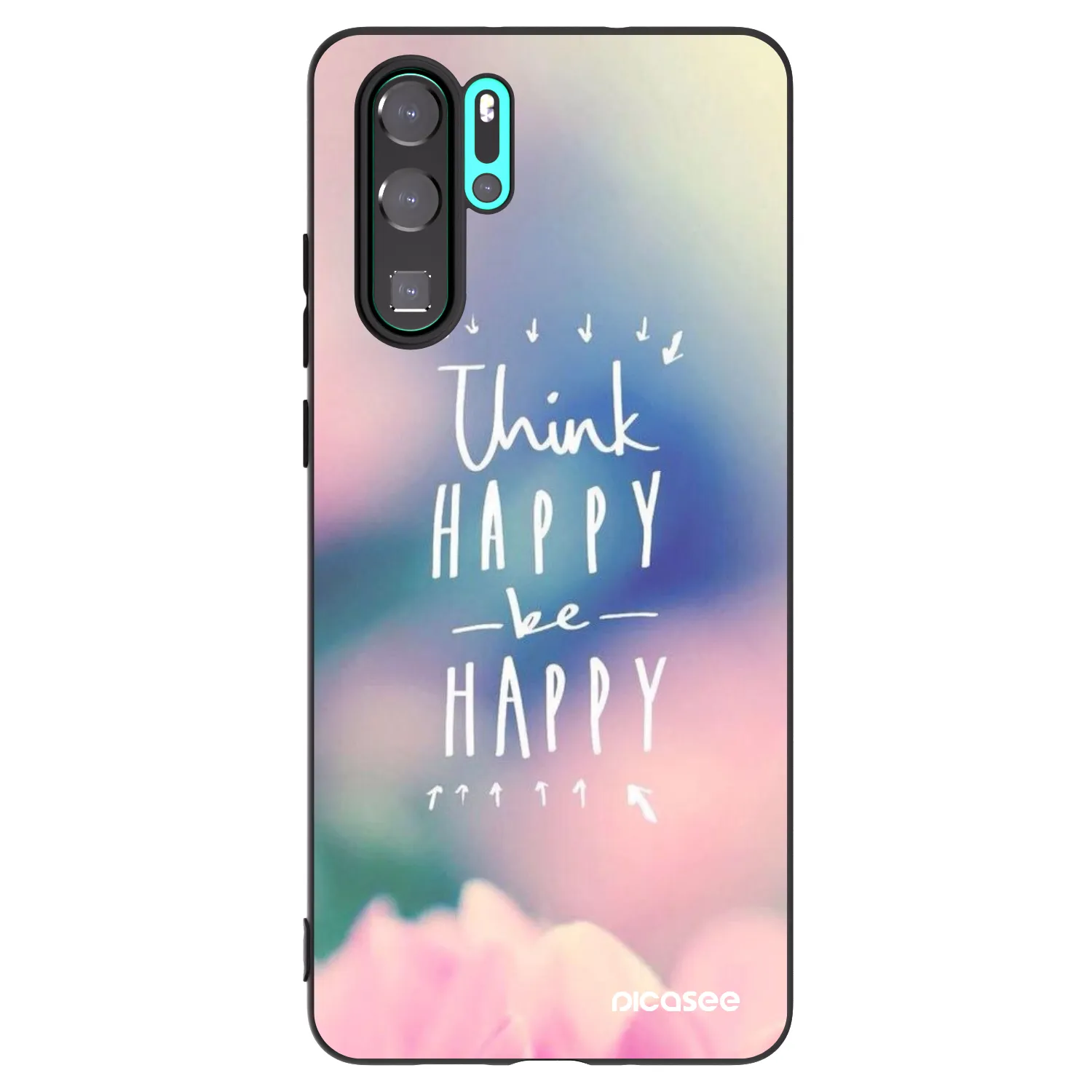 Picasee Huawei P30 Pro Hülle - Schwarzes Silikon - Denke positiv!
