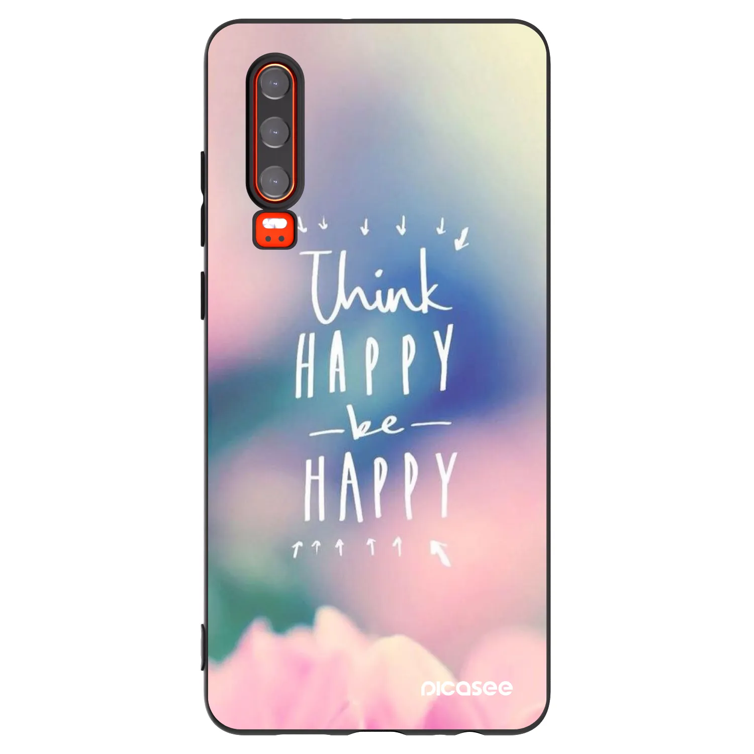 Picasee Huawei P30 Hülle - Schwarzes Silikon - Denke positiv!