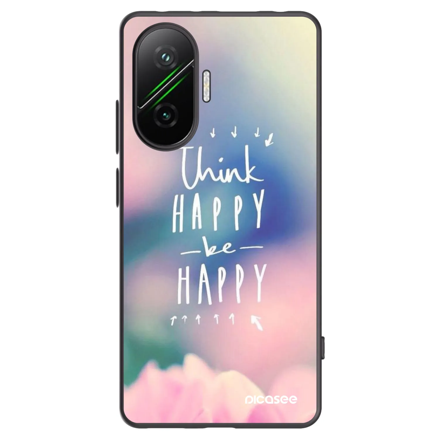 Picasee Xiaomi Poco F7 5G Hülle - Schwarzes Silikon - Denke positiv!