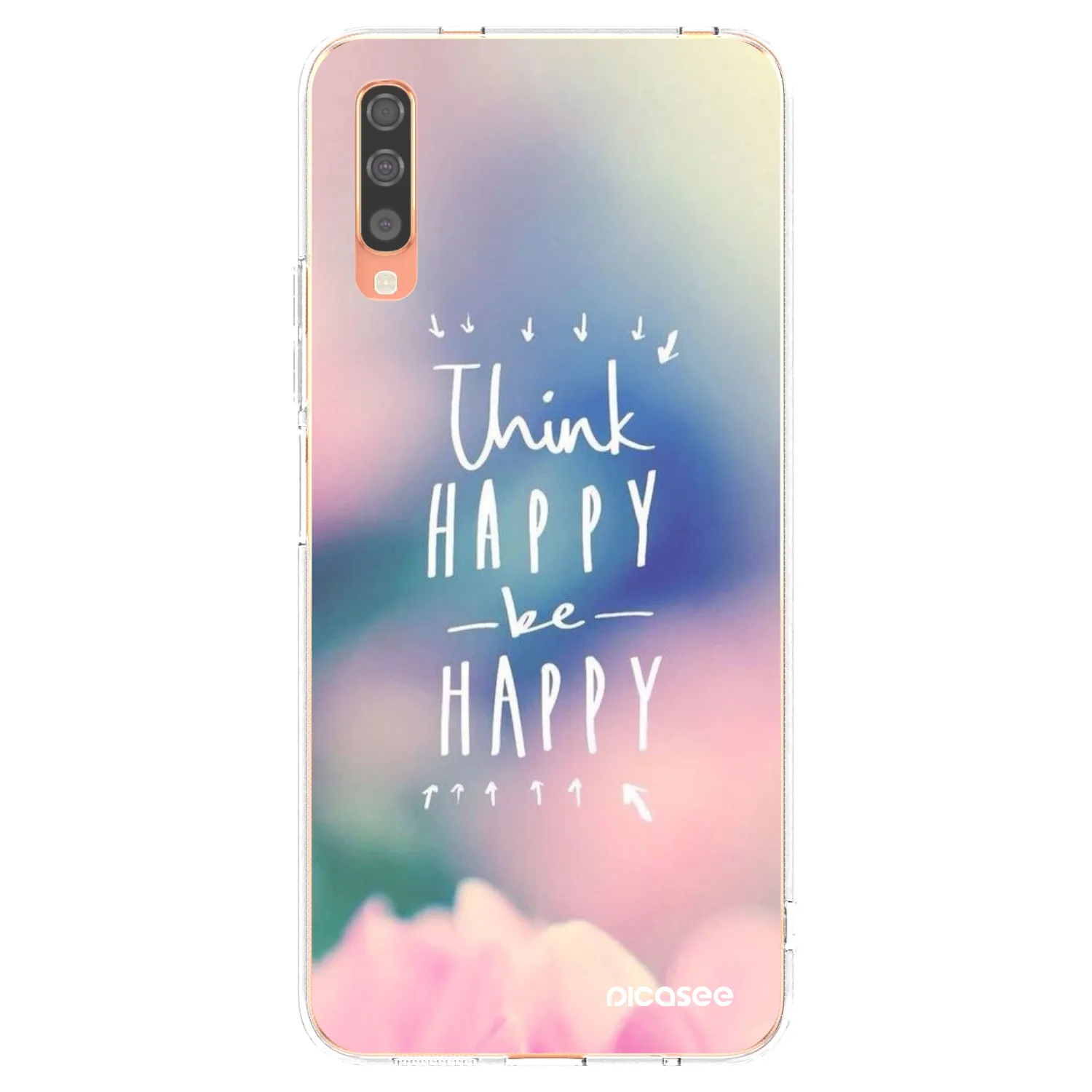 Picasee Samsung Galaxy A70 A705F Hülle - Transparentes Silikon - Denke positiv!