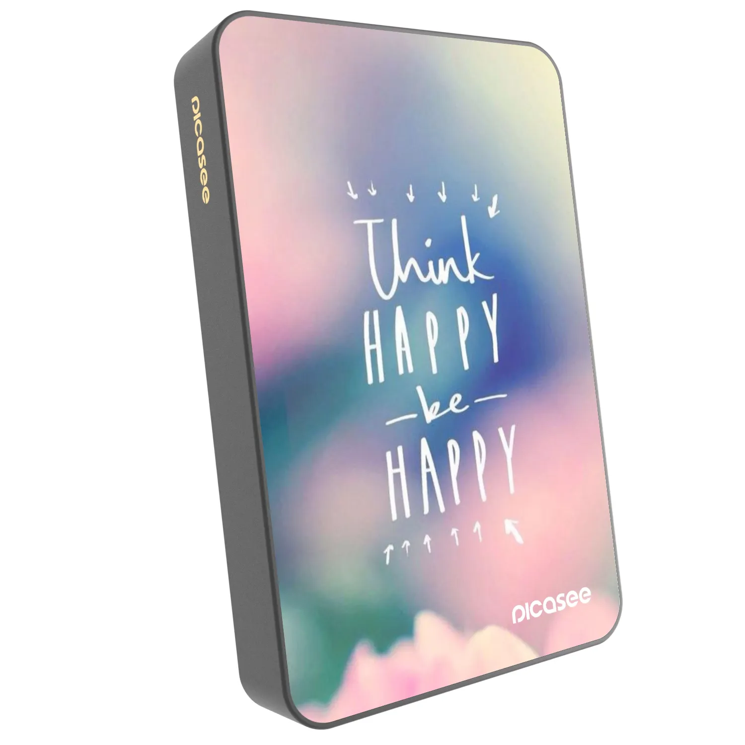 Picasee Powerbank mit MagSafe 10 000 mAh Grau - Denke positiv!