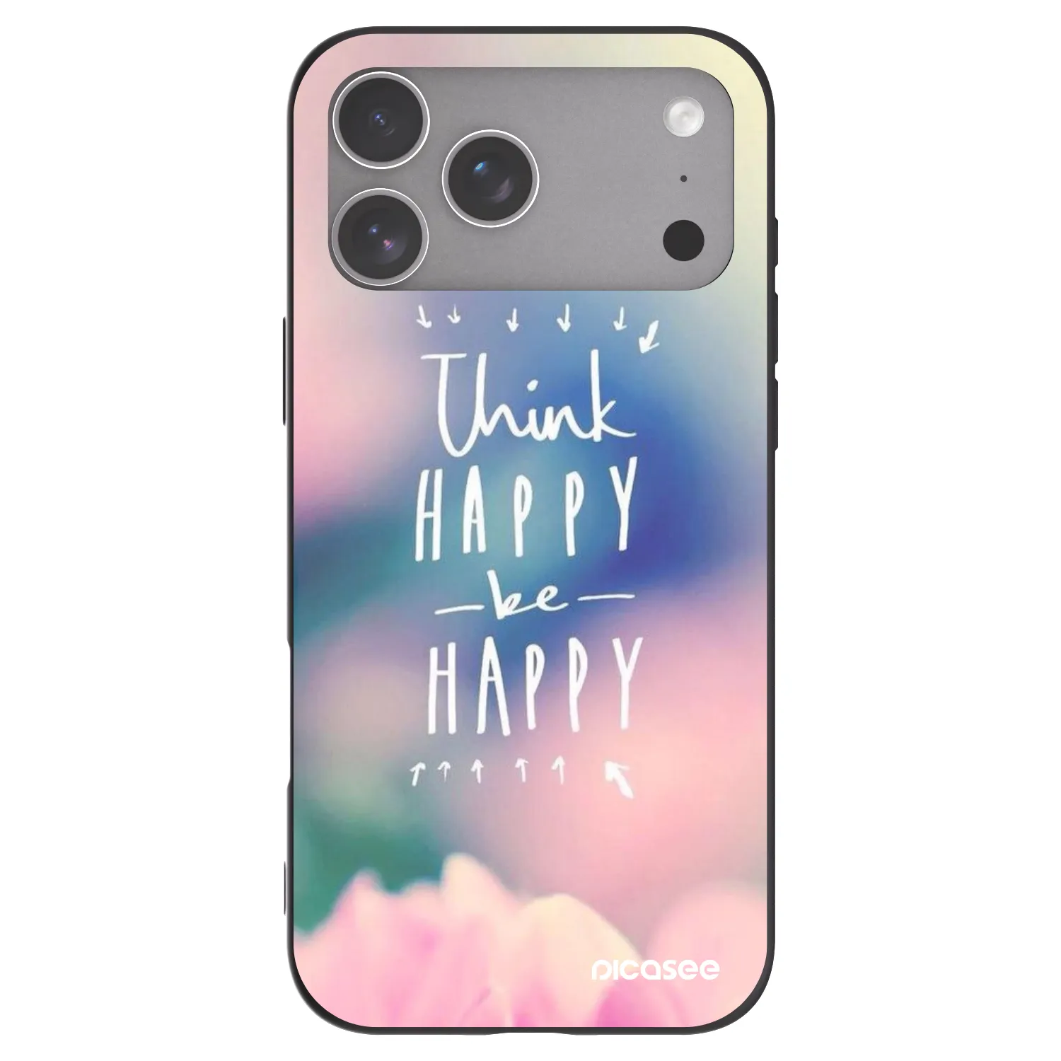 Picasee Apple iPhone 18 Pro Max Hülle - Schwarzes Silikon - Denke positiv!