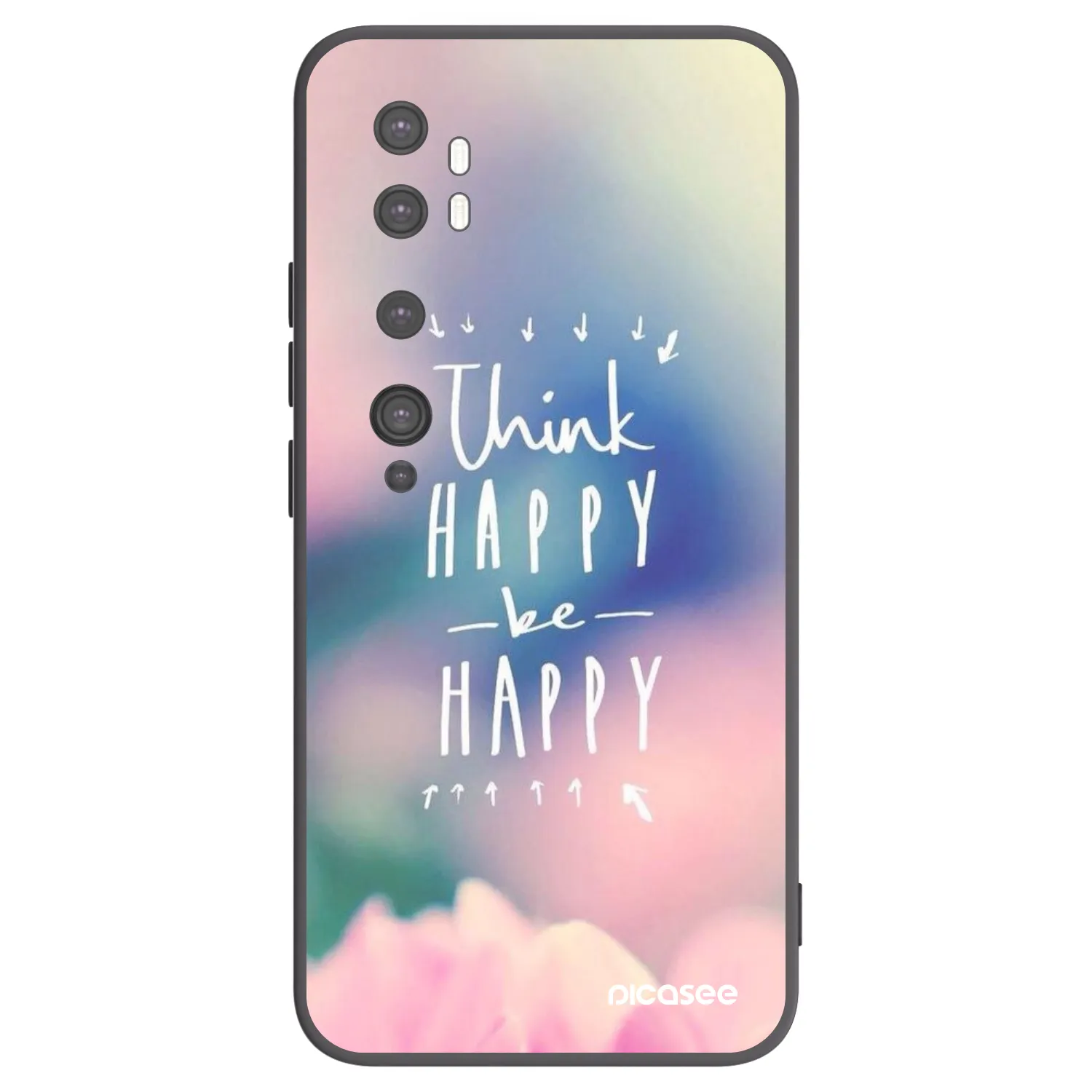 Picasee Xiaomi Mi Note 10 (Pro) Hülle - Schwarzes Silikon - Denke positiv!