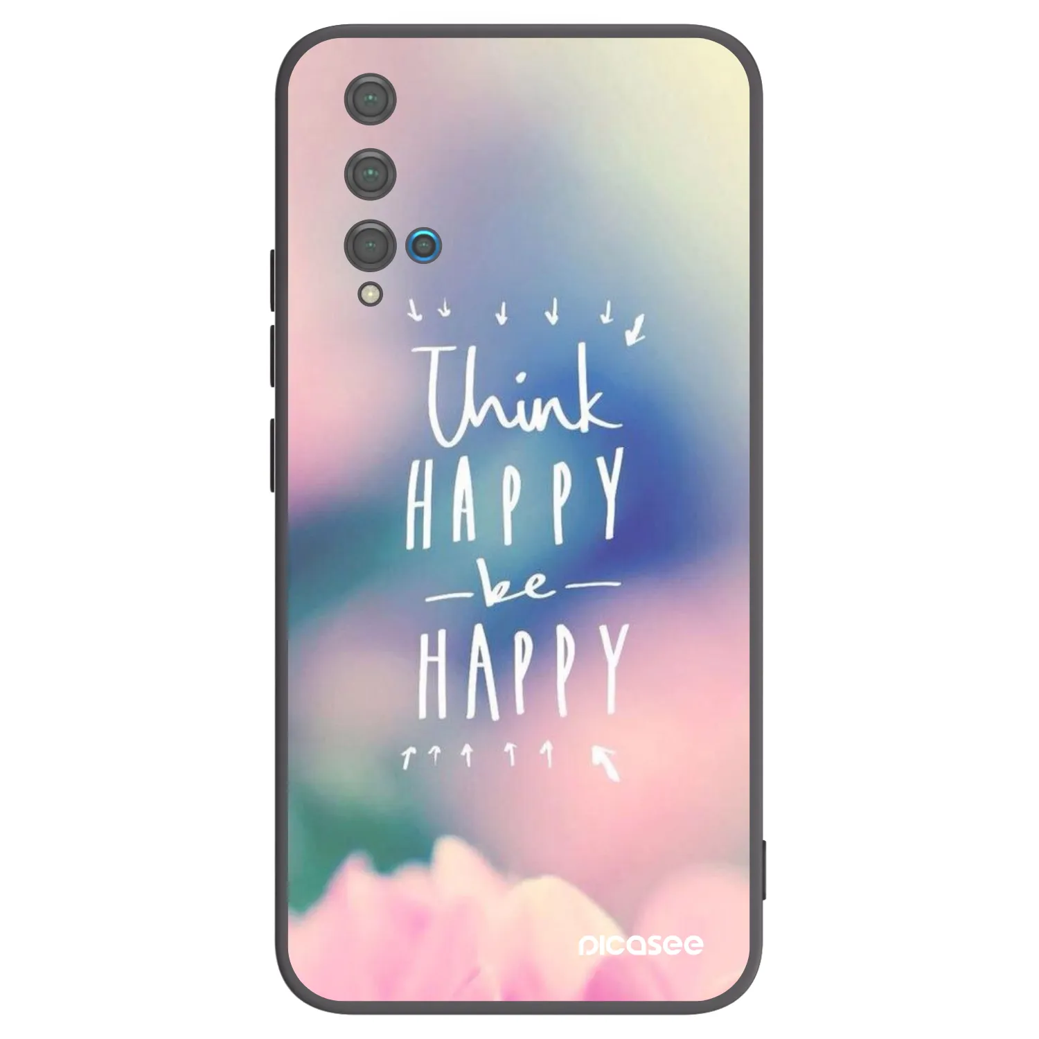 Picasee Huawei Nova 5T Hülle - Schwarzes Silikon - Denke positiv!