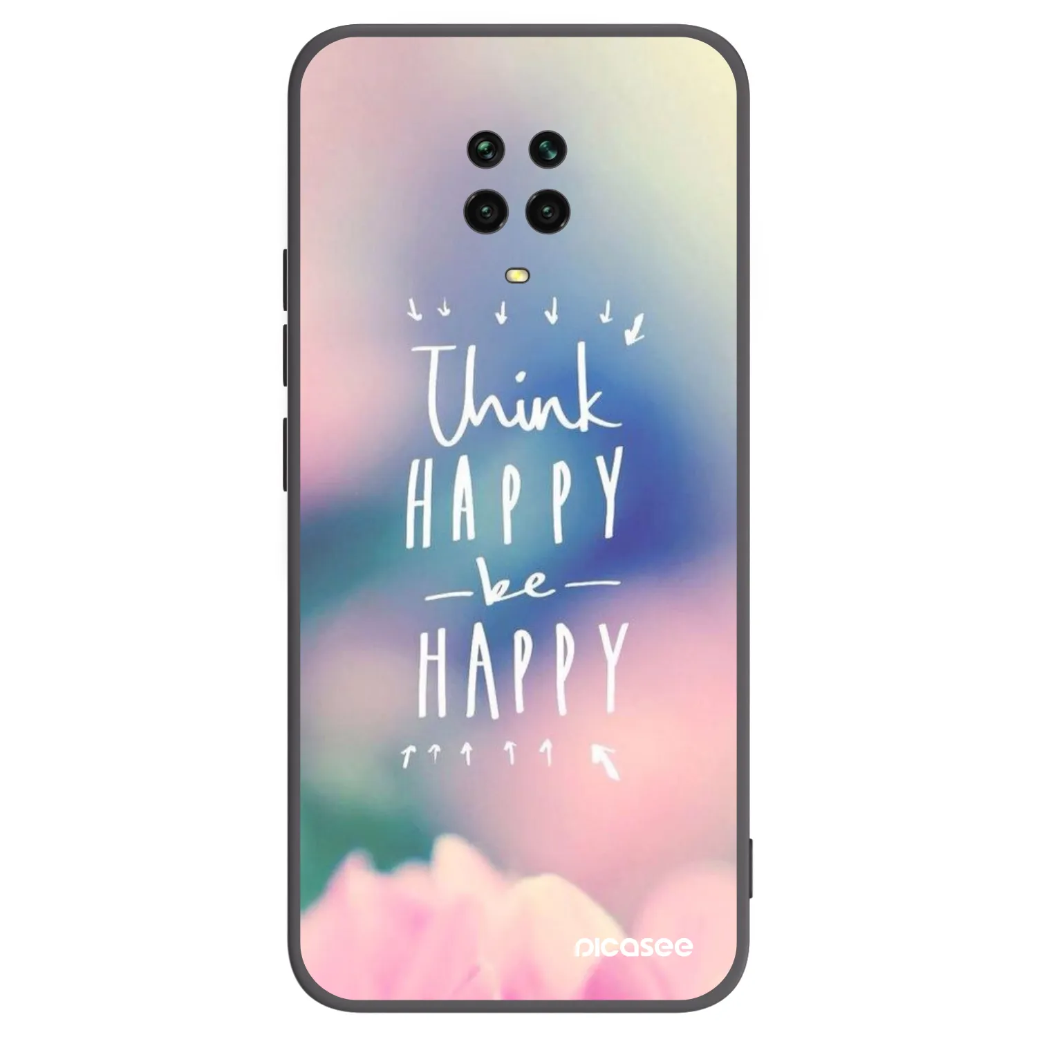 Picasee Xiaomi Redmi Note 9 Pro Hülle - Schwarzes Silikon - Denke positiv!