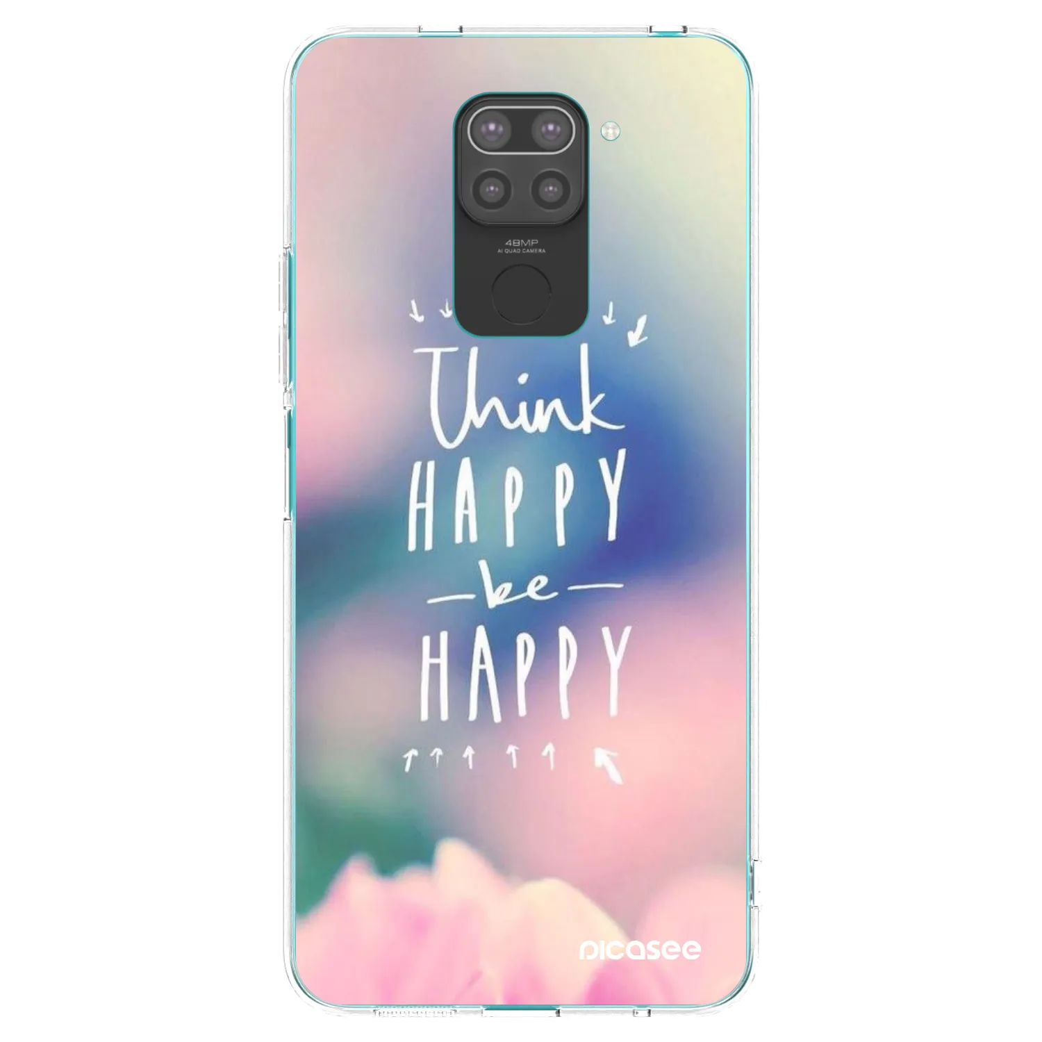 Picasee Xiaomi Redmi Note 9 Hülle - Schwarzes Silikon - Denke positiv!