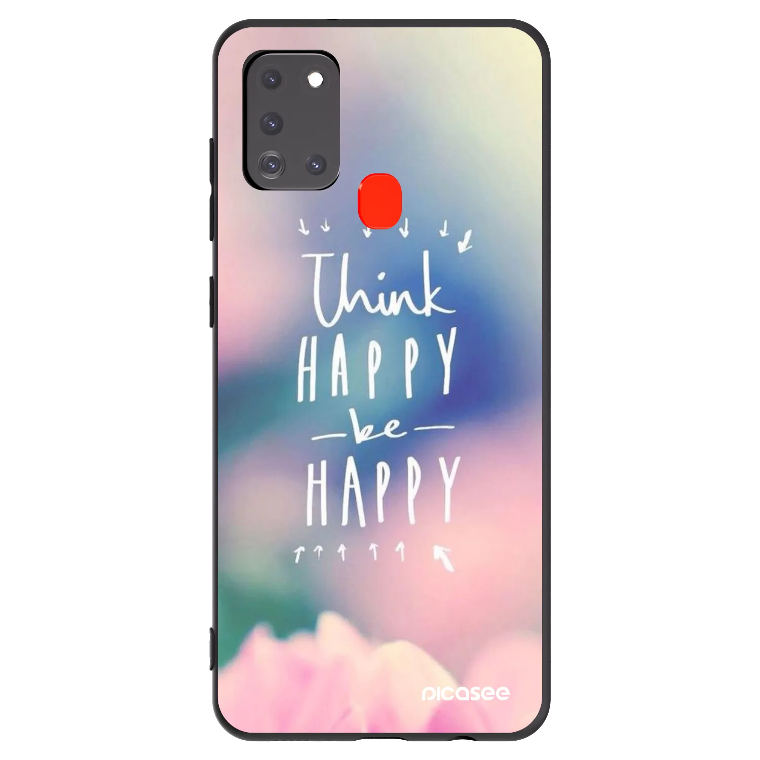 Picasee Samsung Galaxy A21s Hülle - Schwarzes Silikon - Denke positiv!