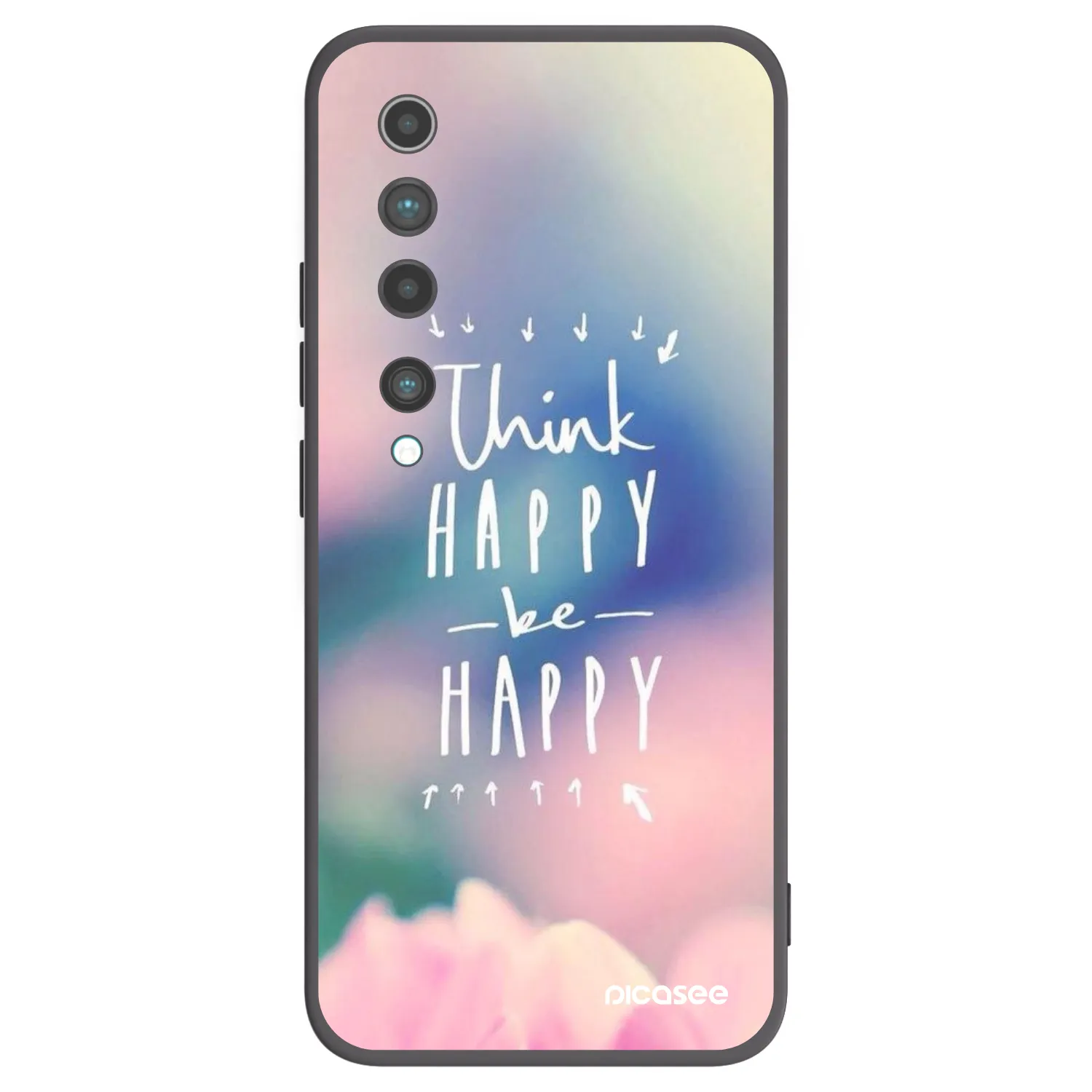Picasee Xiaomi Mi 10 Hülle - Schwarzes Silikon - Denke positiv!