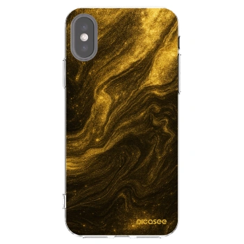 Picasee Apple iPhone X/XS Hülle - Transparentes Silikon - Black