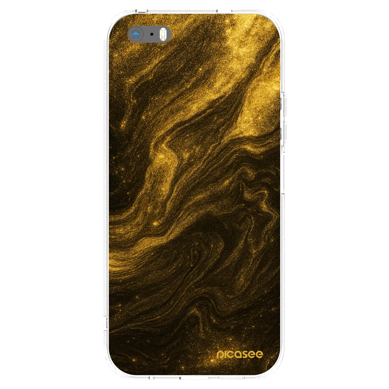 Picasee Apple iPhone 5/5S/SE Hülle - Transparentes Silikon - Black
